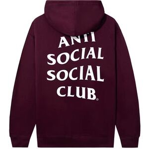 NWT Anti Social Social Club Maroon Hoodie- Medium